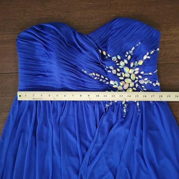 Dresses by Deb Women's Strapless Embellished Evening Maxi Dress Size 18 Blue - Picture 11 of 12